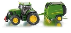 SIKU 1665 John Deere Traktor Mit Ballenpresse